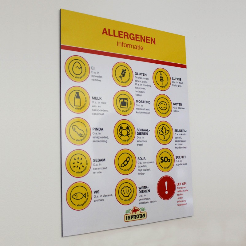 Allergen information board 60x80cm Allergenen Consultancy